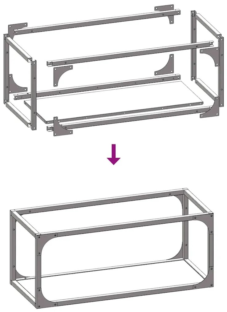 Suporte para lenha 25x25x60 cm aço laminado a frio branco