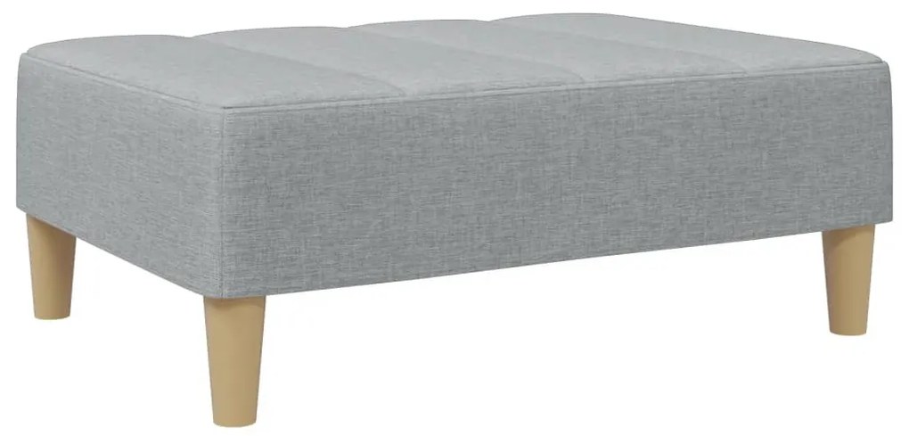 Sofá-cama de 2 lugares c/ apoio de pés tecido cinzento-claro