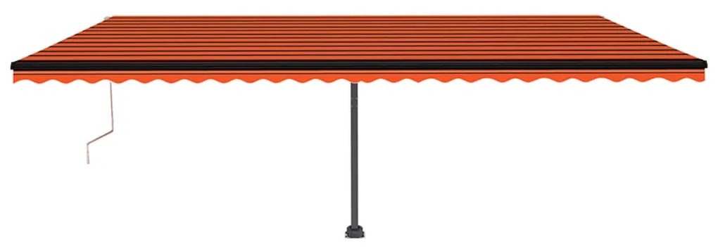 Toldo autom. LED e sensor de vento 600x350 cm laranja /castanho