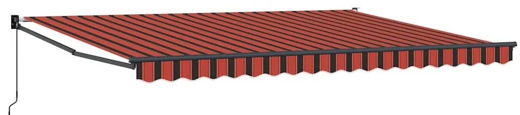 Toldo Manual Retrátil Laranja e Marrom 450x300 cm