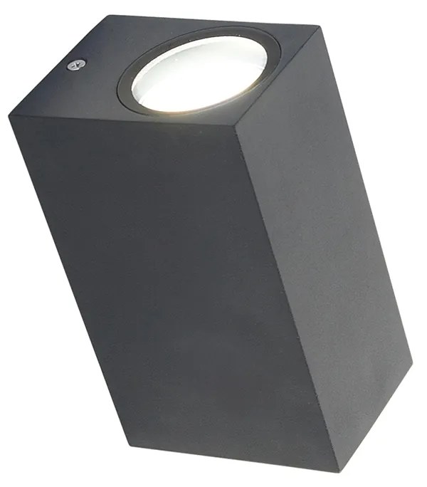 Candeeiro de parede moderno cinzento escuro 2 luzes IP44 - Baleno