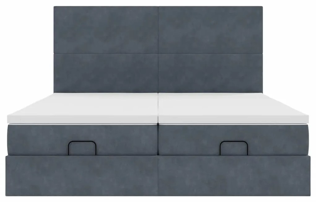 Estrutura cama otomana colchões 180x200 cm cinzento escuro