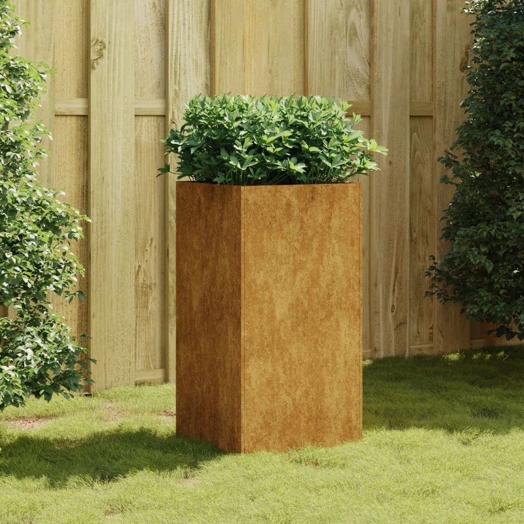824524 vidaXL Vaso/floreira 40x40x80 cm aço corten
