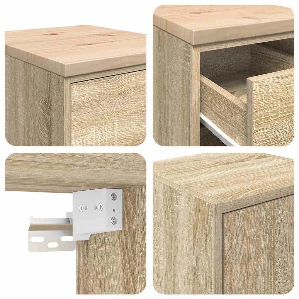 Armários de garagem 2pcs derivados de madeira carvalho sonoma