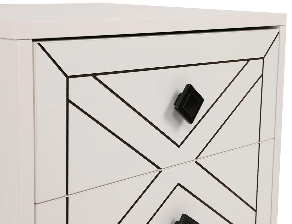 Mesa de Cabeceira Luna – Branco – 50x55x40 cm