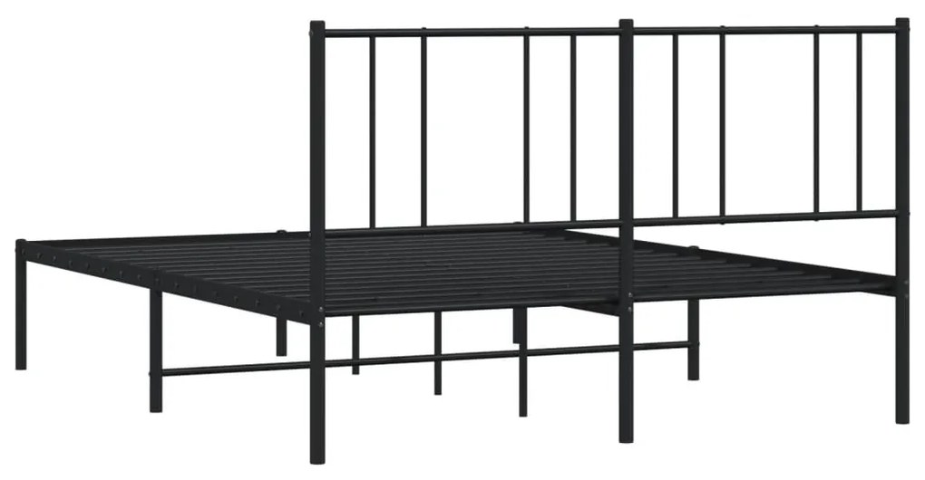 Estrutura de cama com cabeceira 160x200 cm metal preto