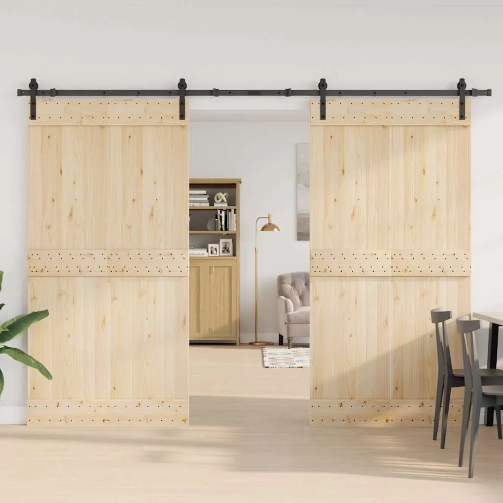 Kit de ferragens para porta deslizante 305 cm aço preto
