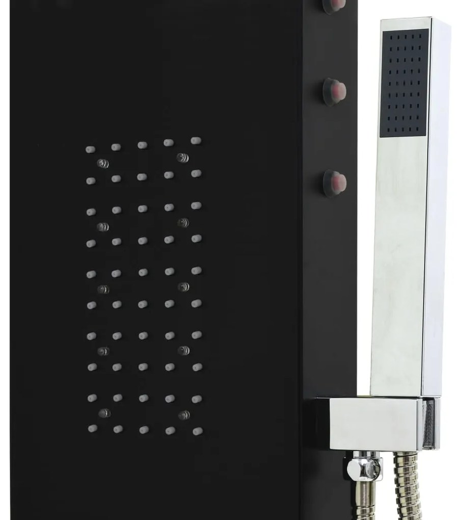 Coluna de duche em alumínio 20x44x130 cm preto