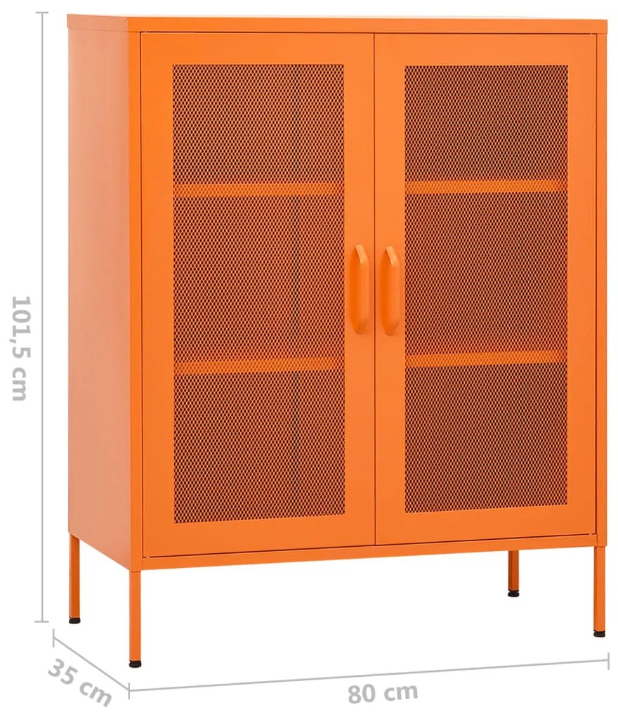 Armário de arrumação aço 80x35x101,5 cm laranja