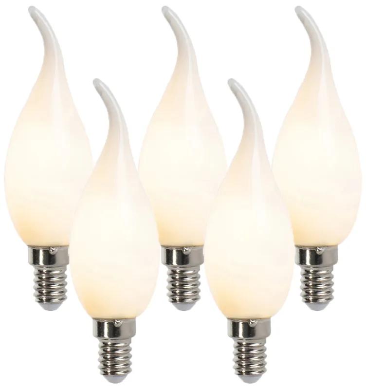 Conjunto de 5 lâmpadas de vela com ponta de filamento LED regulável E14 F35 mate 3W