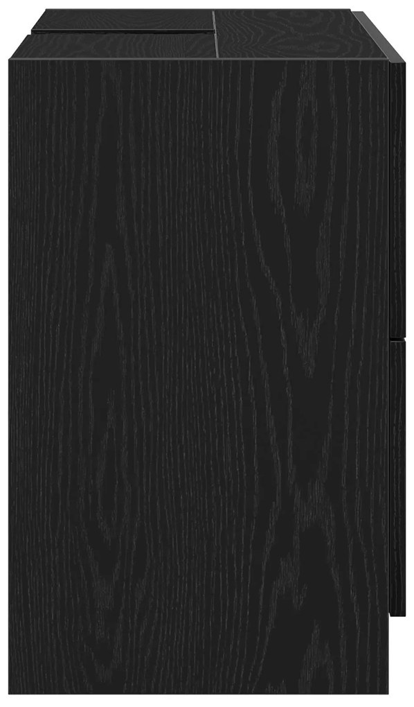 Armário de Pia Preto Carvalho 78x37x59 cm Madeira Engenharia