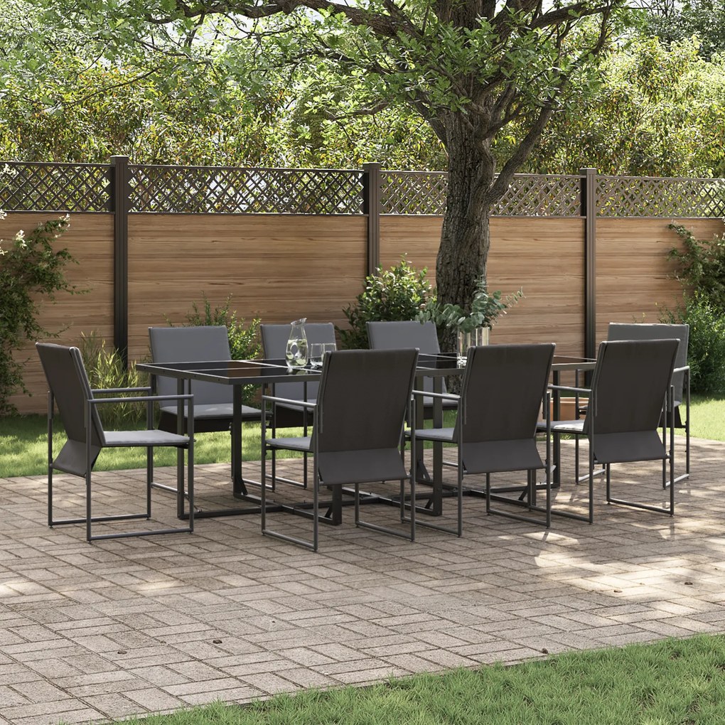 Conjunto de Jantar para Jardim com 12 Peças e Almofadas em Aço e Textilene
