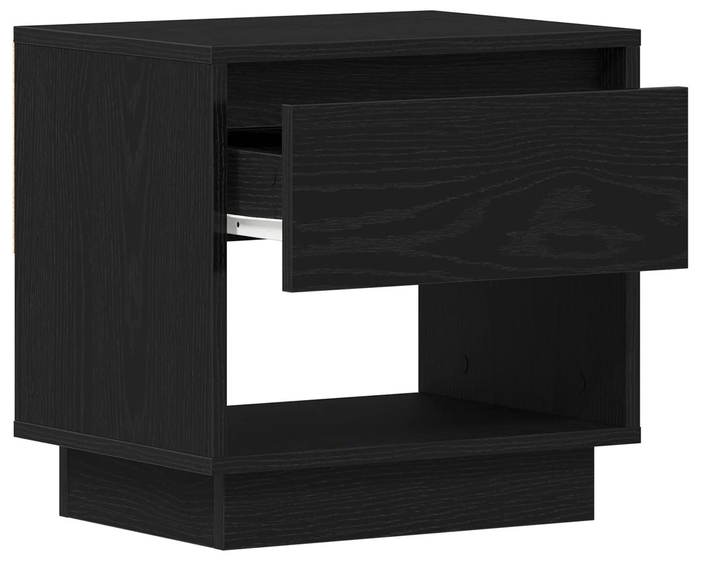 Cômoda de Cabeceira vidaXL Preto Carvalho 45x34x48 cm Madeira de Engen