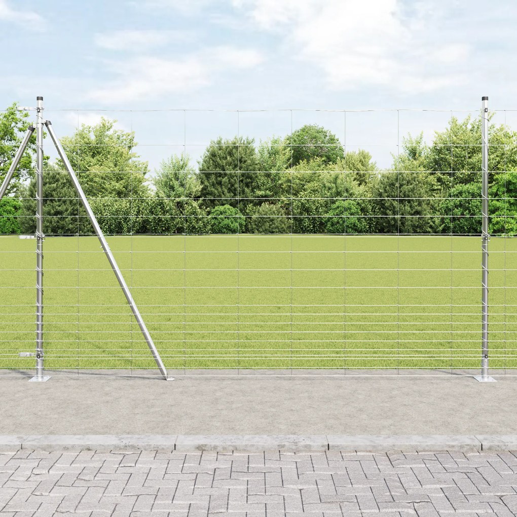 Cerca de Campo vidaXL 1,5x25 m Aço Galvanizado