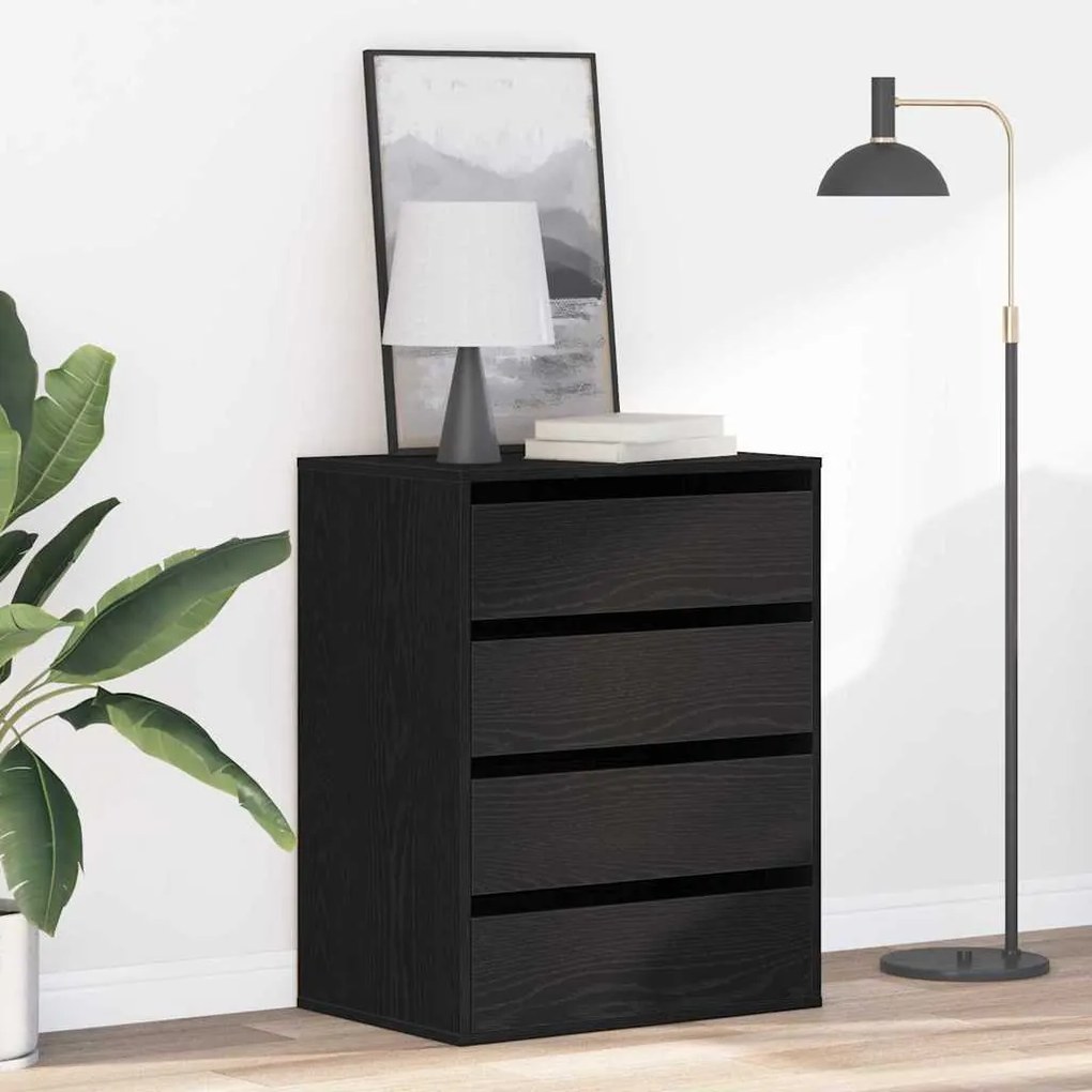 vidaXL Baú de Gavetas com gaveta Carvalho preto 60 x 41 x 76 cm