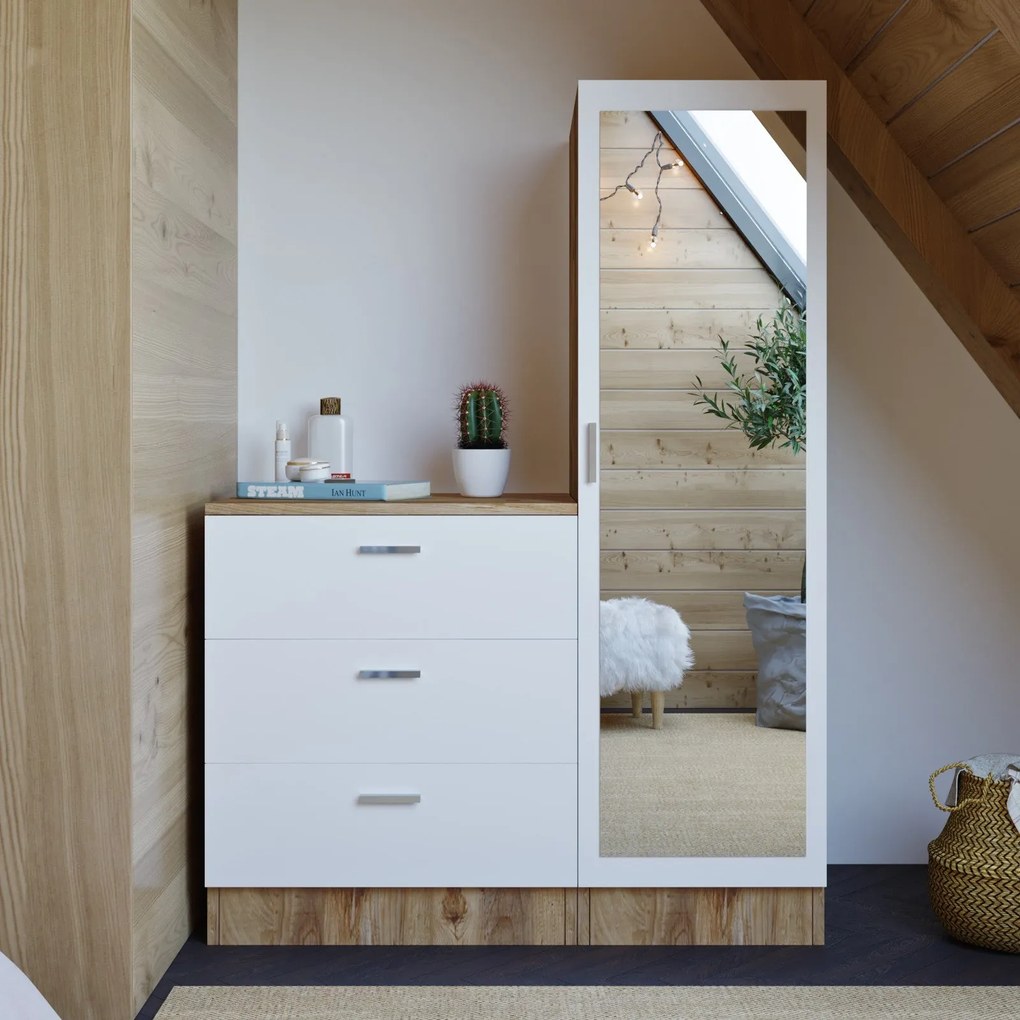 Armário Multiusos CC6 – Atlantic Pine White – Gaveta: 60x72x47 cm; Arm
