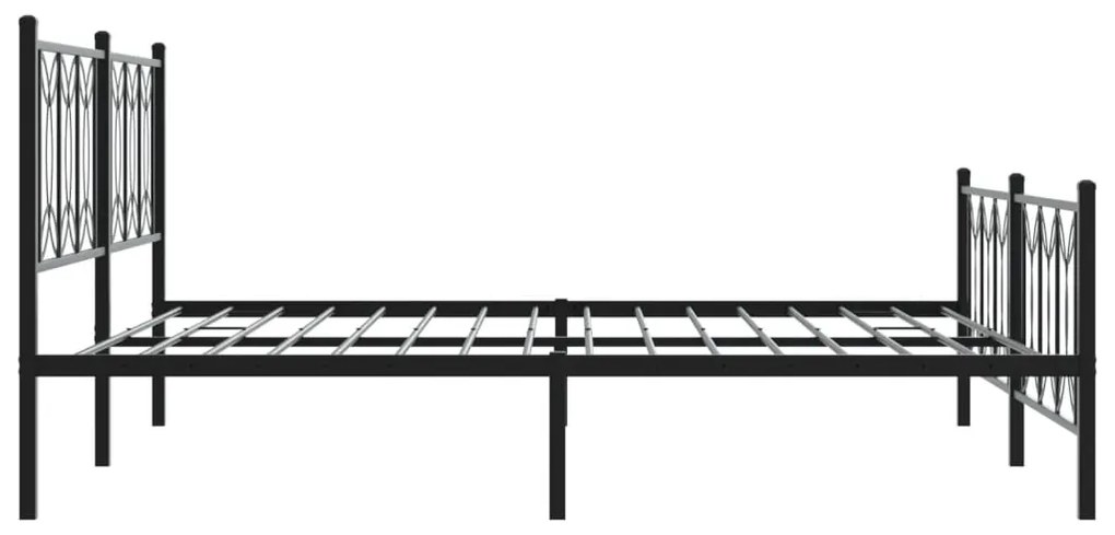 Estrutura de cama com cabeceira e pés 183x213 cm metal preto