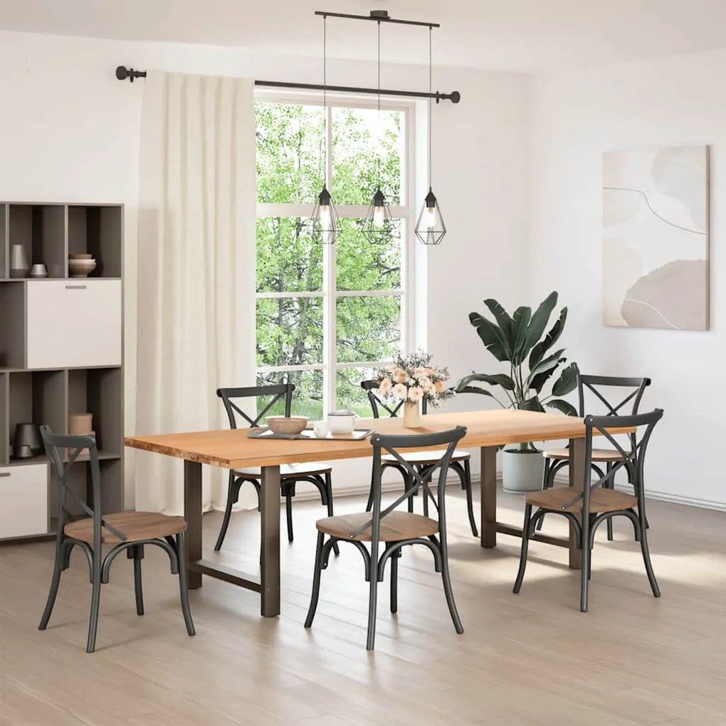Pés para mesa de jantar em aço natural, 2 peças, 80x (72-73) cm, aço