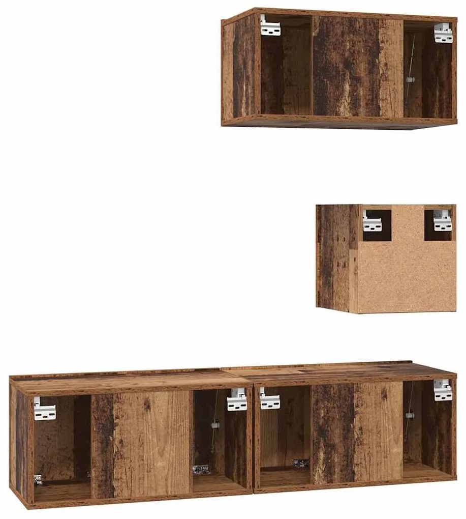 Conjunto de móvel de TV 4 pcs Madeira antiga 60 x 30 x 30 cm