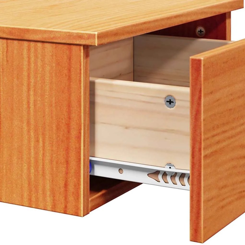 Mesa de Cabeceira Montada na Parede 2 pcs Castanho-mel