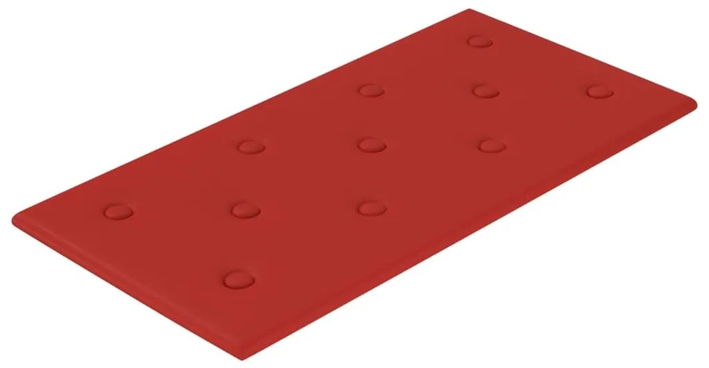 Painel parede 12 pcs 60x30 cm couro art. 2,16 m² vermelho tinto