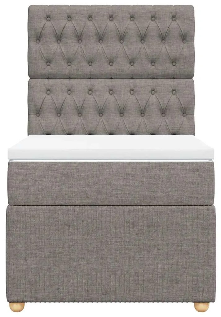 Cama com molas/colchão 100x200 cm tecido cinza-acastanhado