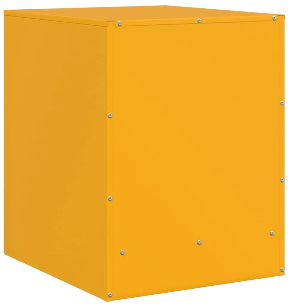 Mesas de cabeceira 2 pcs 34,5x39x44 cm aço amarelo mostarda