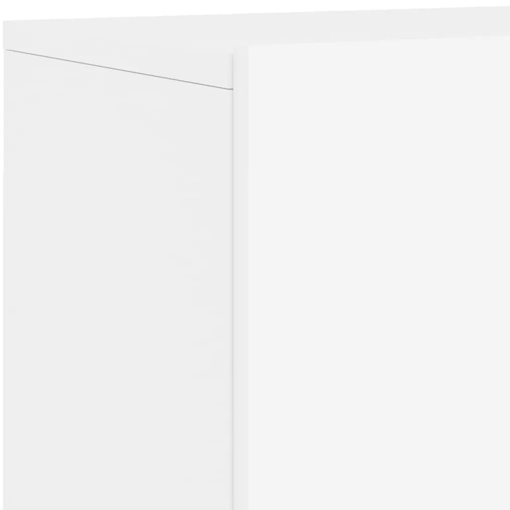 6 pcs móveis de parede p/ TV derivados de madeira branco