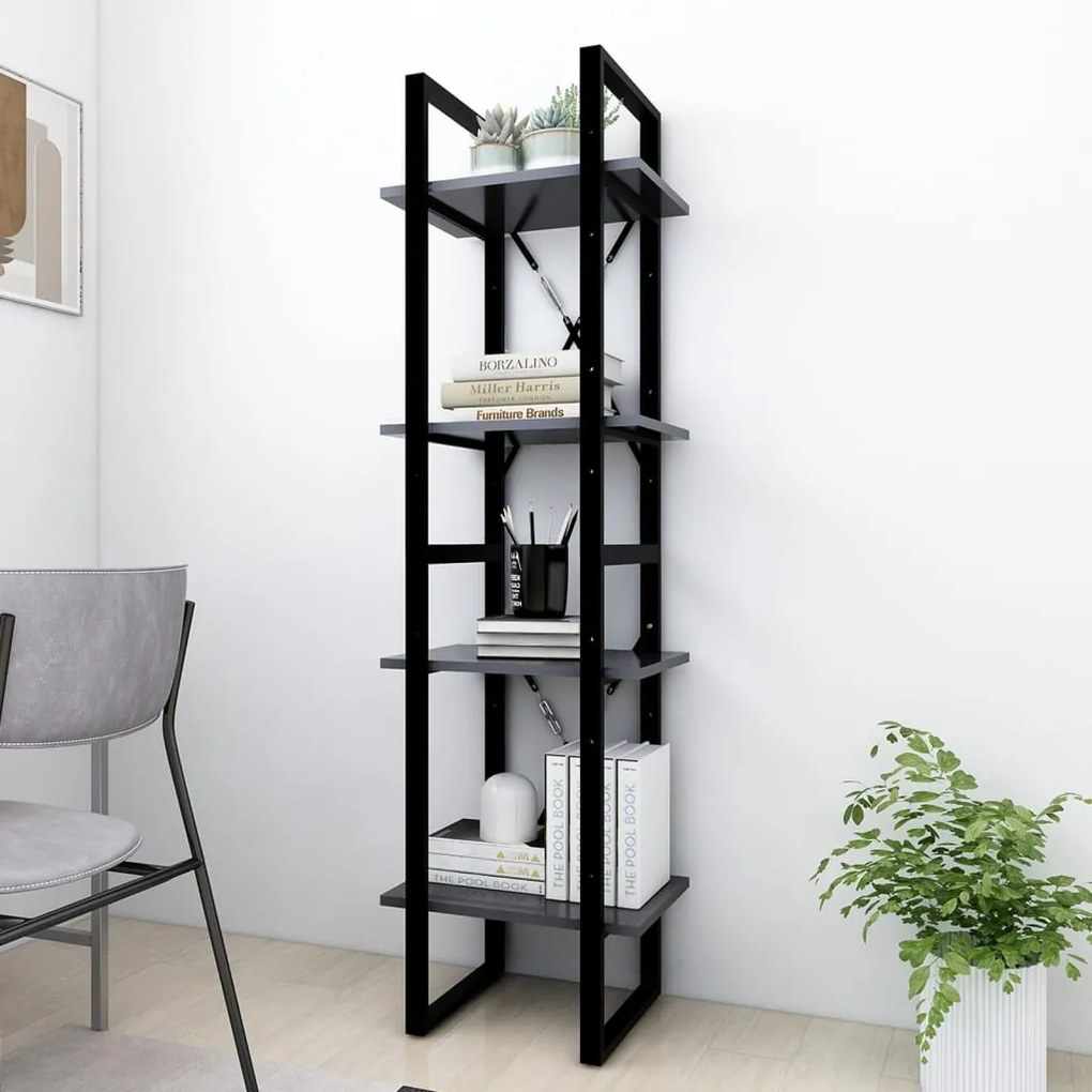 Estante com 4 prateleiras 40x30x140 cm derivados madeira cinza