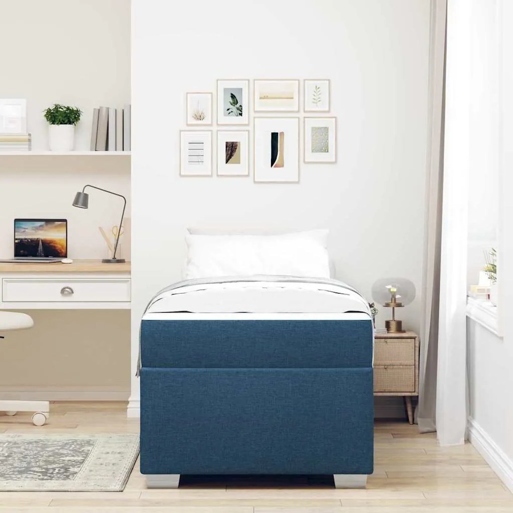 Estrutura da Cama Outros Azul 90 x 190 cm tecido