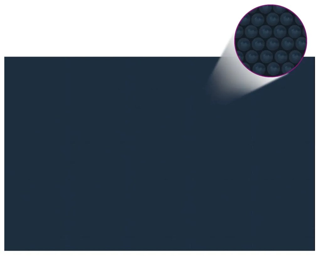Película para piscina PE solar flutuante 800x500cm preto e azul