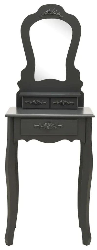 Conj. toucador com banco 50x59x136 cm madeira paulownia cinza