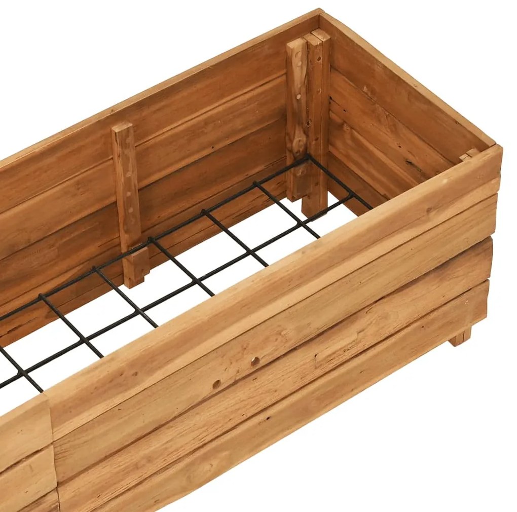 Vaso/floreira 150x40x38 cm madeira de teca reciclada e aço