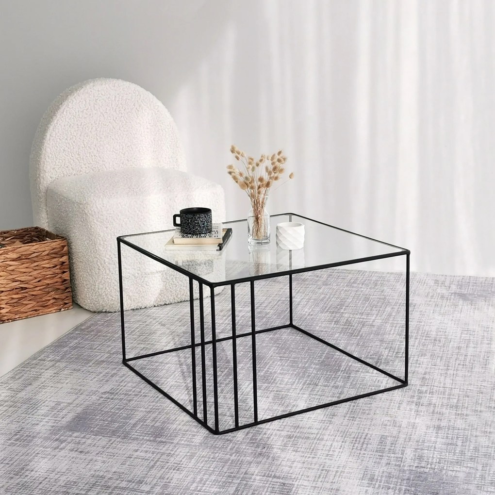 Mesa de Café Outline - Preto - 55cm x 36cm x 55cm