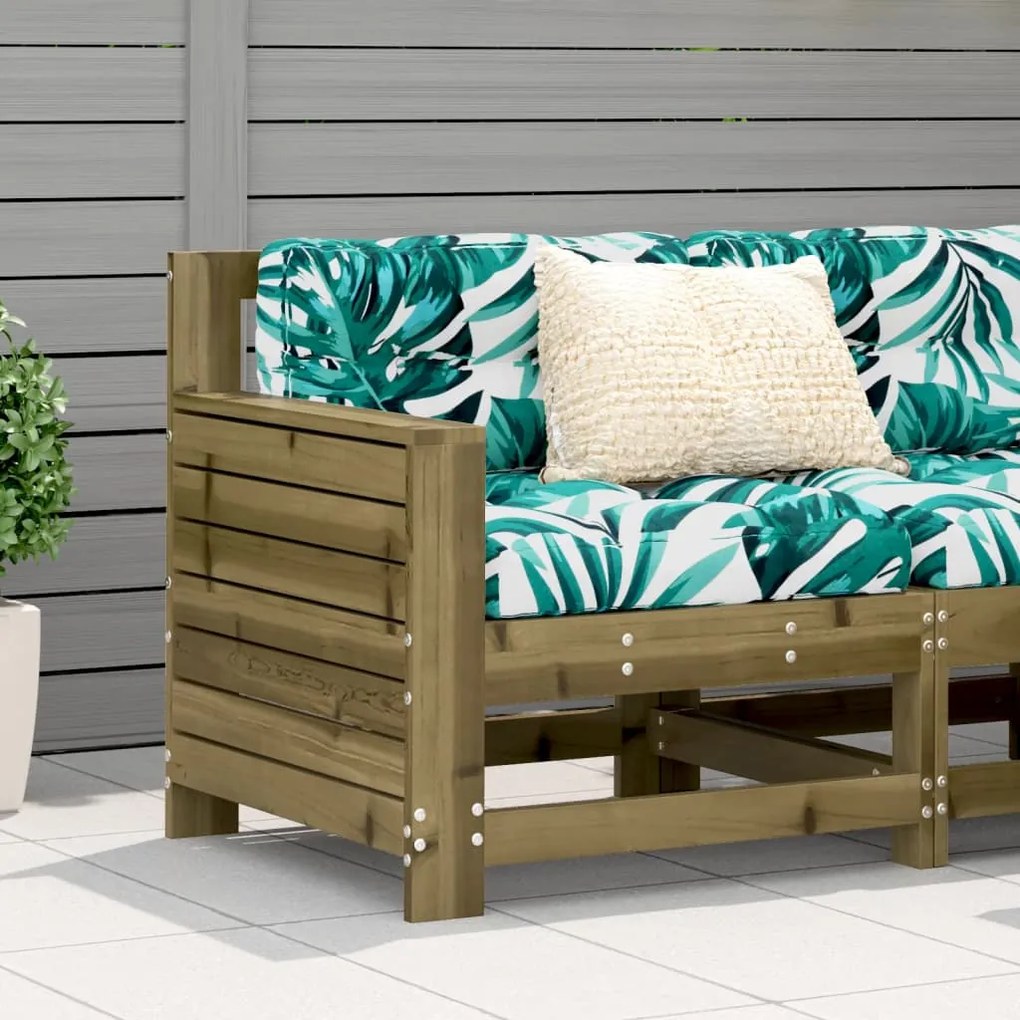 vidaXL Sofá de jardim c/ apoio braços 69x62x70,5 cm pinho impregnado