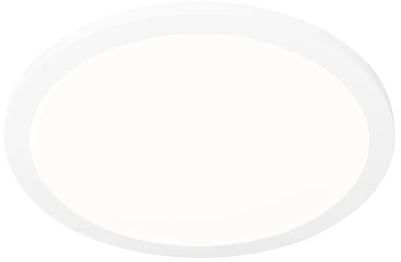 Candeeiro de teto branco 40cm redondo com LED regulável em 3 níveis IP44 - Steve Moderno