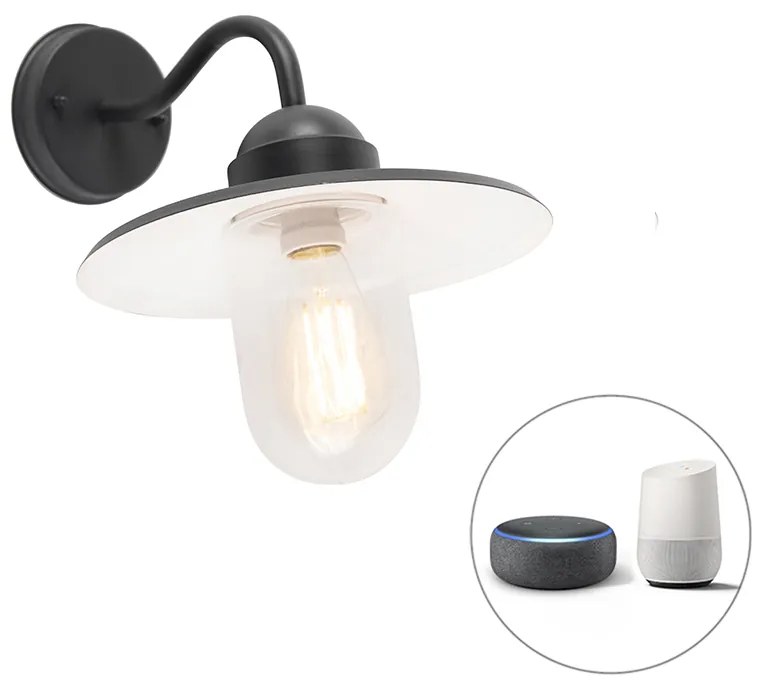 LED Candeeiro de parede inteligente rústico antracite IP44 com Wi-Fi E27 - Kansas Rústico