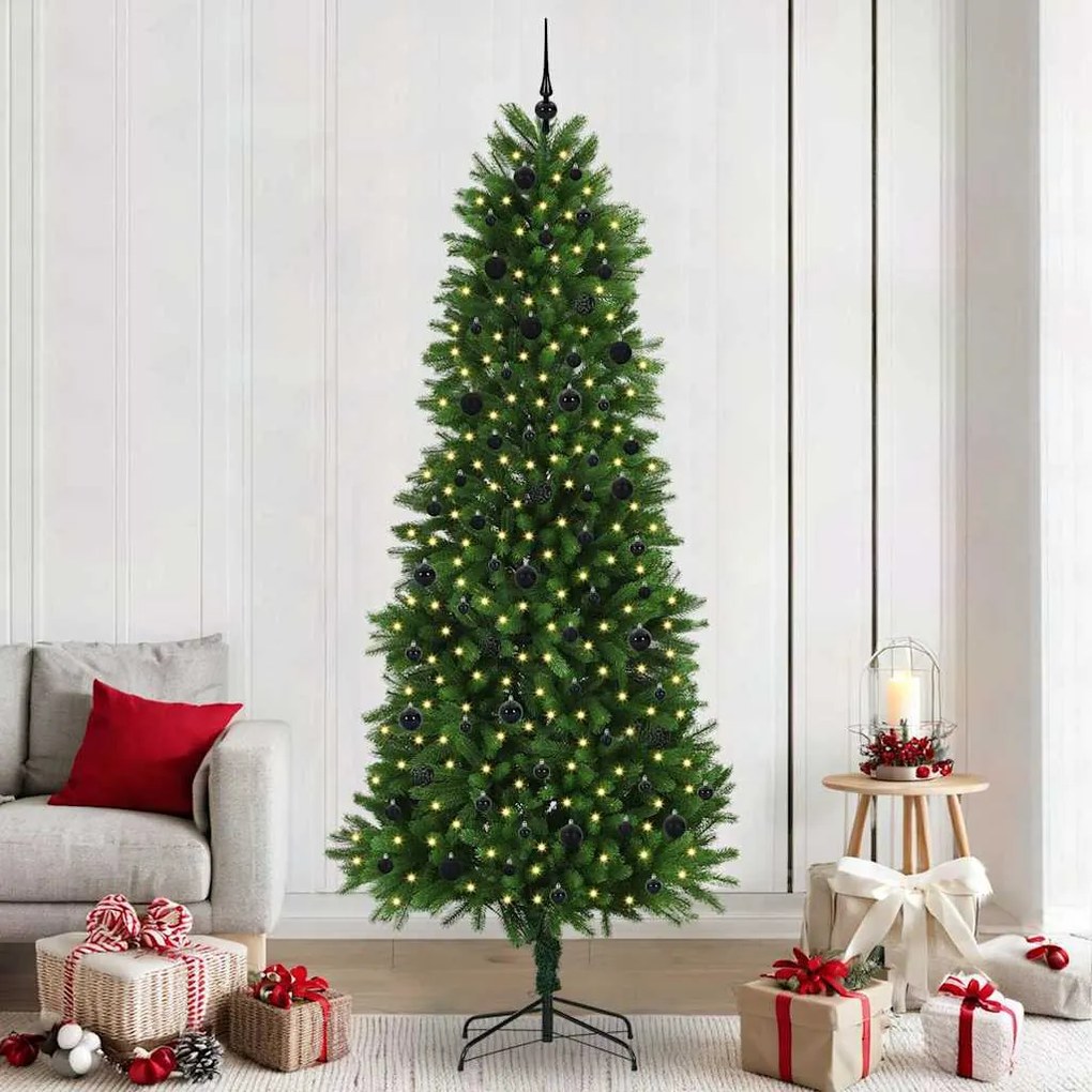 vidaXL Árvore de Natal com 300 LEDs com suporte Verde 240 cm PE