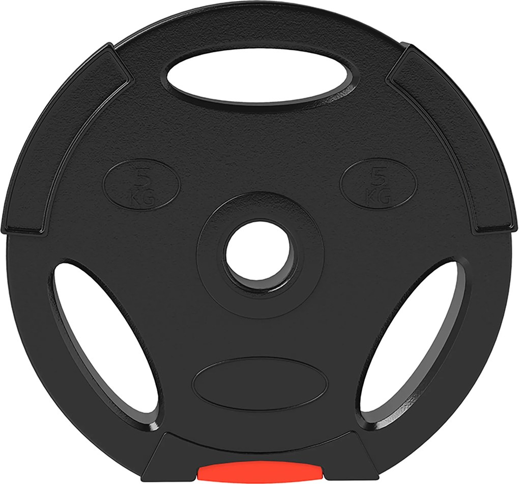Conjunto de Discos de Pesos de 4 Peças 2x5 kg e 2x2,5 kg (BARRA NÃO INCLUIDA) com Orifícios de 2,5 cm para Treino Fitness Preto