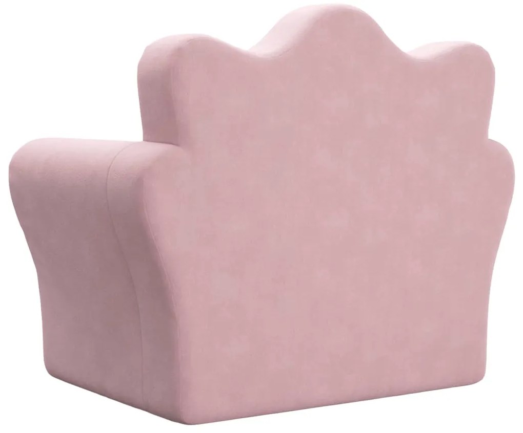 Sofá-cama infantil de pelúcia rosa