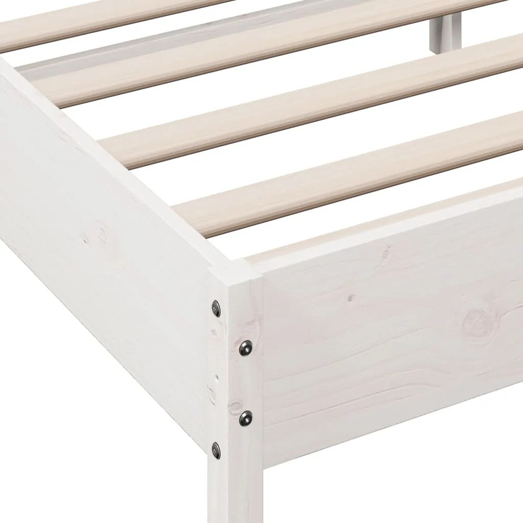 Cama sem colchão 180x200 cm madeira de pinho maciça branco