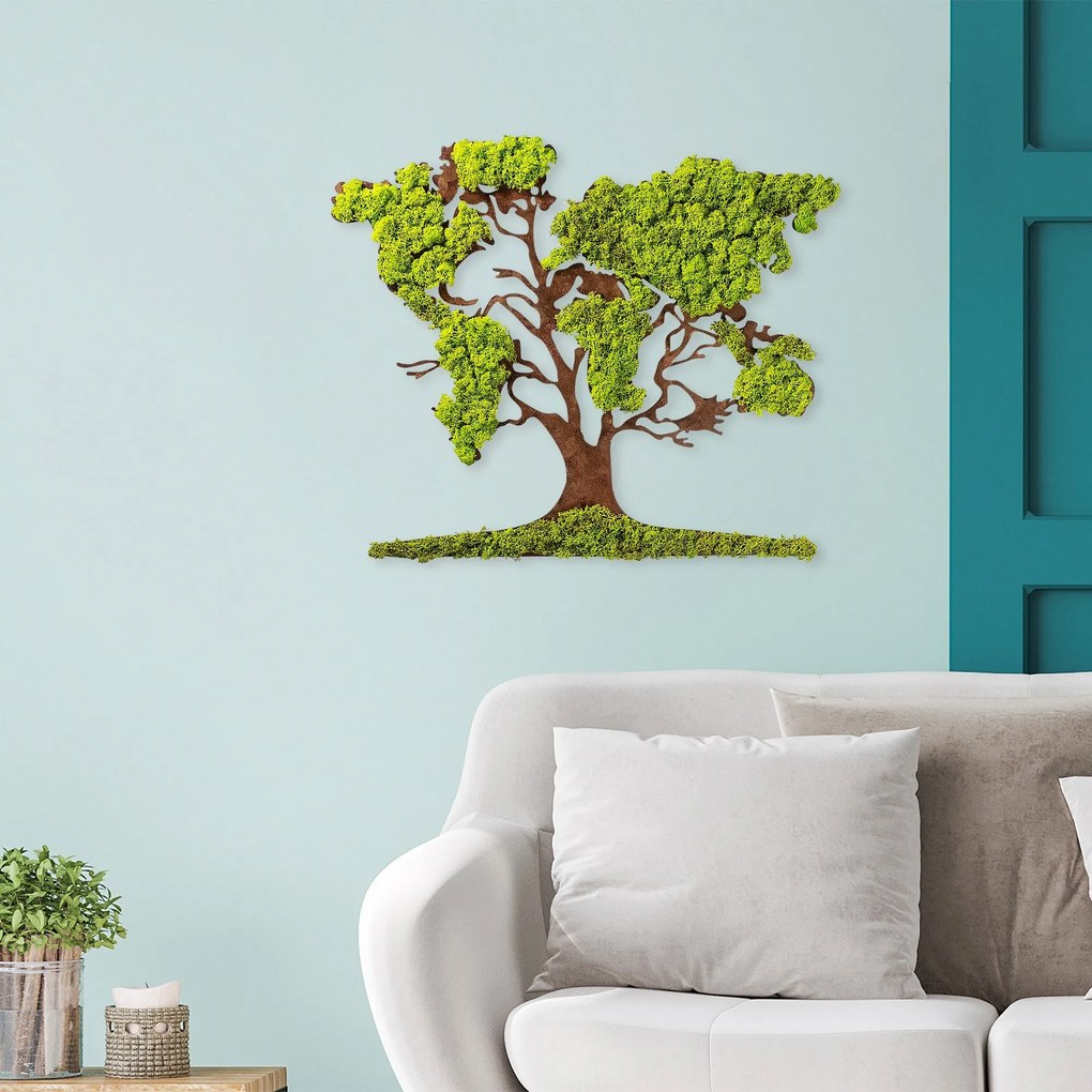 Acessório Decorativo de Parede Tree – Verde/ Castanho – 71 x 1 x 59 cm