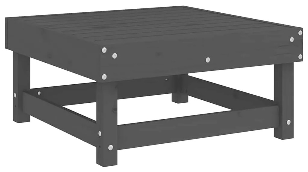Apoios de pés p/ jardim c/ almofadões 2 pcs pinho maciço cinza