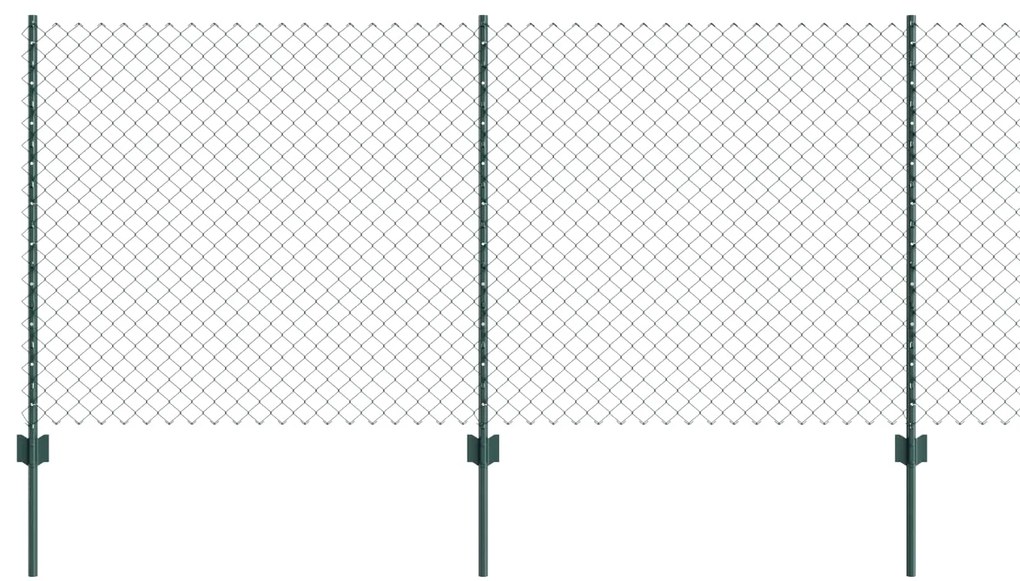 vidaXL Cerca e Poste Verde 1 x 10 m Aço