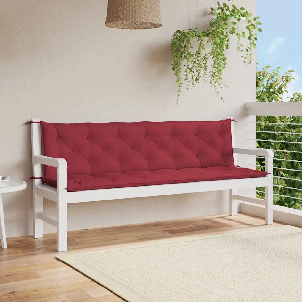 vidaXL Almofadão para banco de jardim tecido oxford vermelho tinto