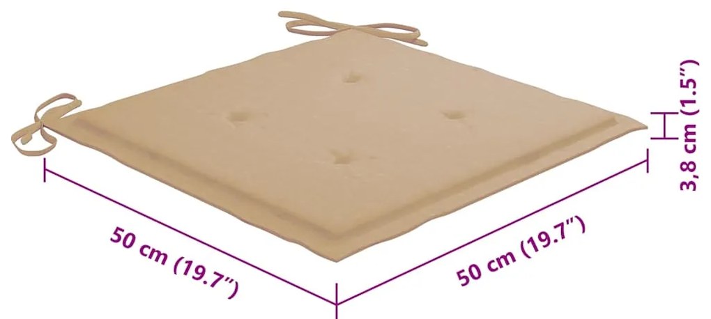 Cadeiras de jantar p/ jardim 6 pcs c/ almofadões acácia maciça