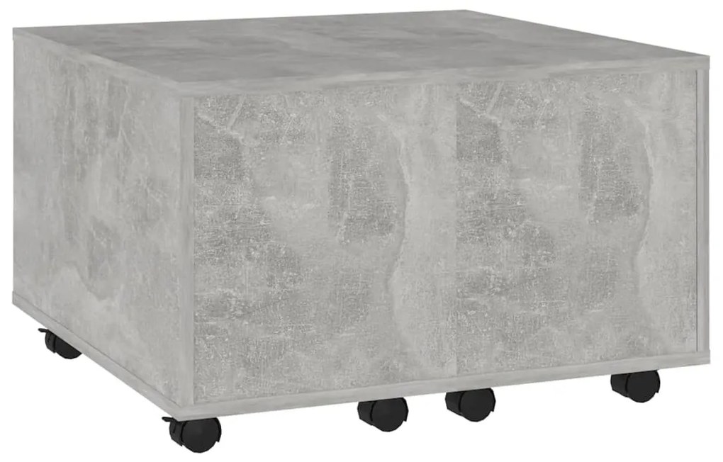 Mesa de centro 60x60x38cm derivados de madeira cinzento cimento