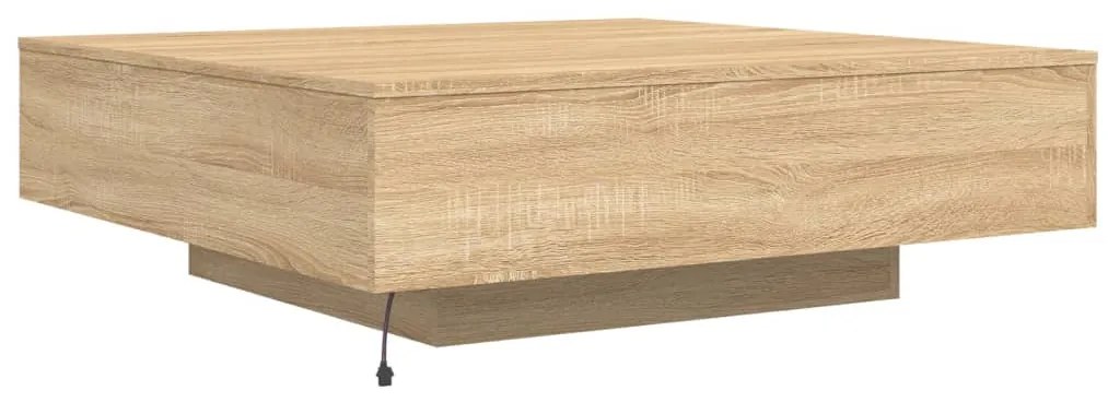 Mesa de centro com luzes LED 100x100x31 cm carvalho sonoma