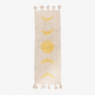 Tapete De Banho Retangular 40x135 Cm Em Algodão Nocti Beige Creme - Sklum