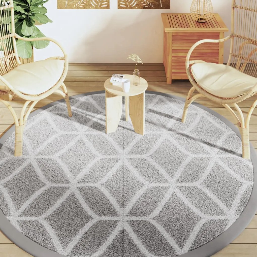 Tapete de exterior Ø200 cm ARAKIL PP cinzento